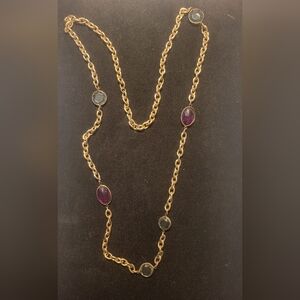 Gold and Purple Chain Necklace